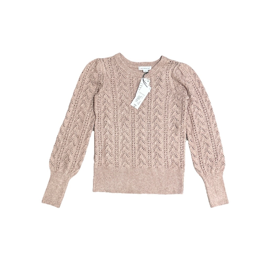 Liz Claiborne French Rose Cable Knit Sweater Women's Size XS Pullover‎ Top NWT